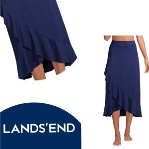 Lands End Seersucker Swim Cover Up Skirt